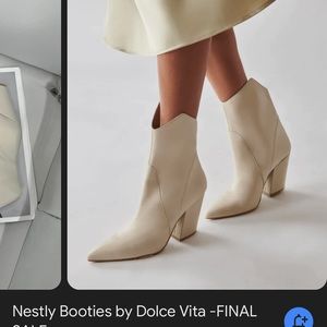 Dolce Vita Nestly Booties In Ivory Leather size 10